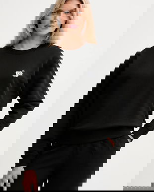 Kenzo hanorac de bumbac femei, culoarea negru, cu imprimeu, FF52SW1804MF.99J