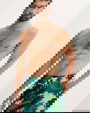 adidas pantaloni scurți de baie Tie Dye culoarea verde, JX5042