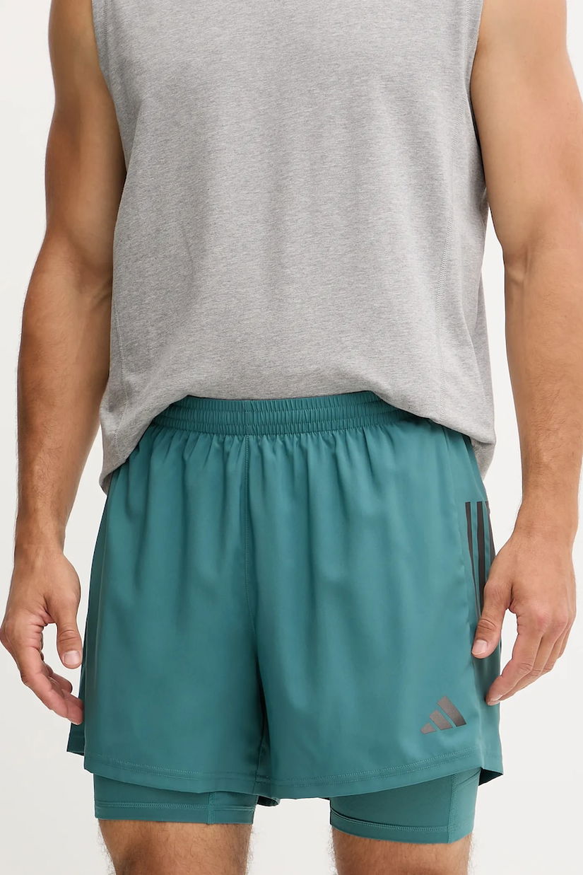 adidas Performance pantaloni scurți de alergare Own The Run culoarea verde, JW9701