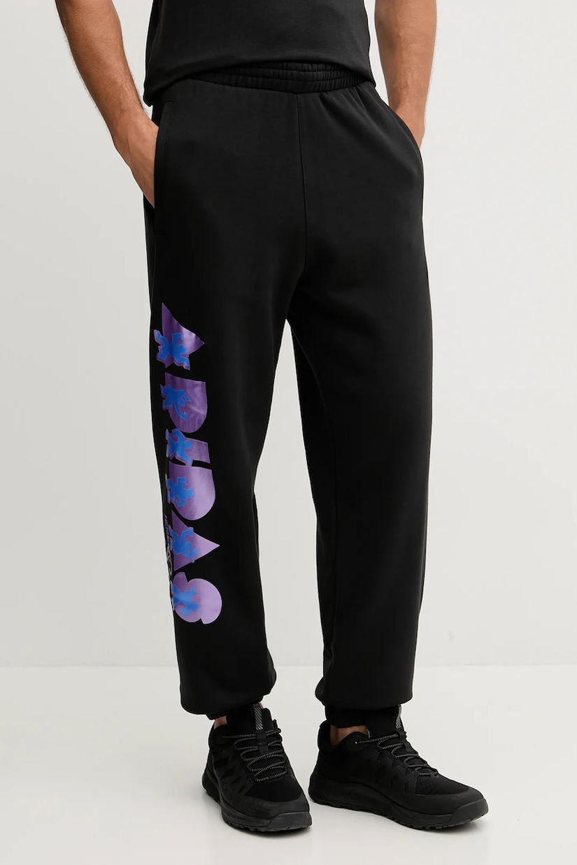 adidas Performance pantaloni de trening din bumbac PRIDE culoarea negru, cu imprimeu, JL7626