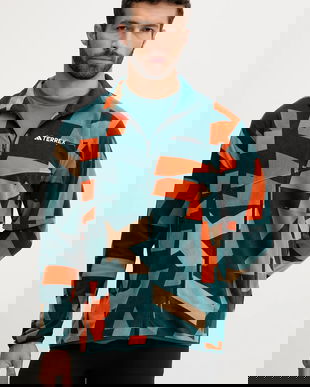 adidas TERREX hanorac în aer liber Multi culoarea verde, cu imprimeu, JM0137