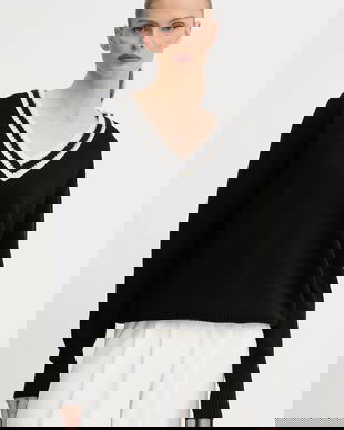 Silvian Heach pulover OLIVIER culoarea negru, GPA25287MA