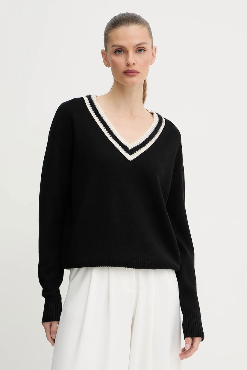 Silvian Heach pulover OLIVIER culoarea negru, GPA25287MA