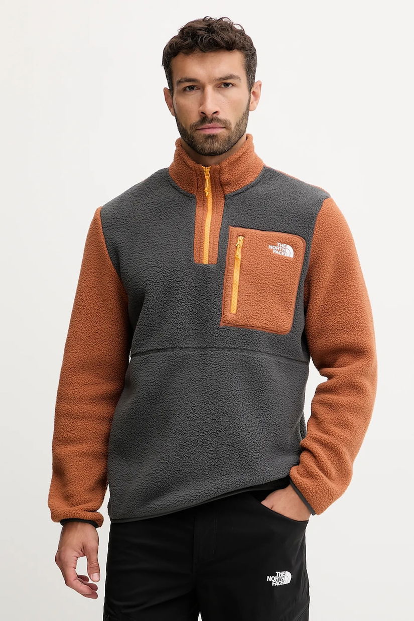 The North Face hanorac Yumiori culoarea gri, cu imprimeu, NF0A883SEOF1