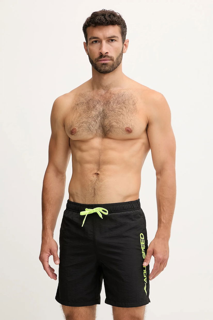 Aqua Speed pantaloni scurți de baie culoarea negru, OWEN