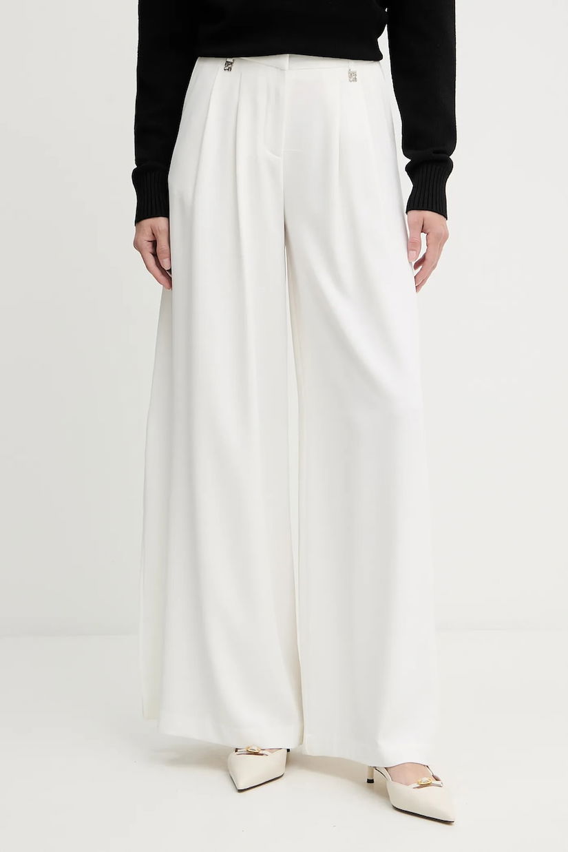 Morgan pantaloni culoarea alb, lat, high waist, POUMA.F
