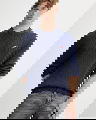 Tommy Jeans pulover de bumbac culoarea bleumarin, DM0DM21652