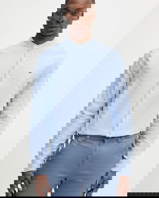 Tommy Jeans cămașă din bumbac cu guler stand-up, regular, DM0DM21690