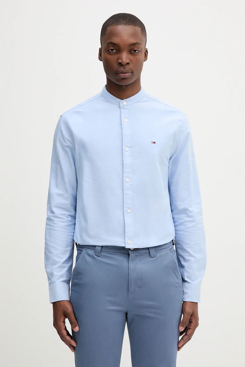 Tommy Jeans cămașă din bumbac cu guler stand-up, regular, DM0DM21690