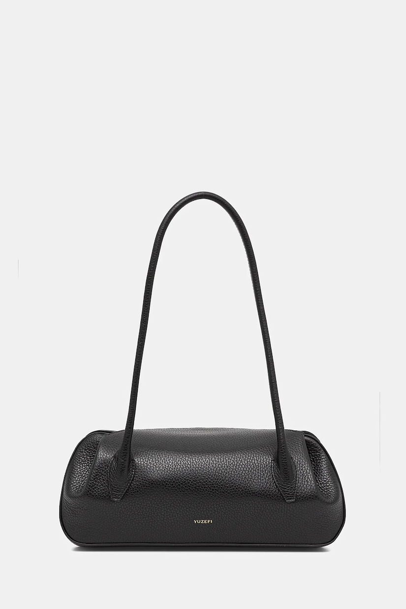 Yuzefi poșetă de piele OYSTER culoarea negru, YUZCO-HB-OYSB-L034