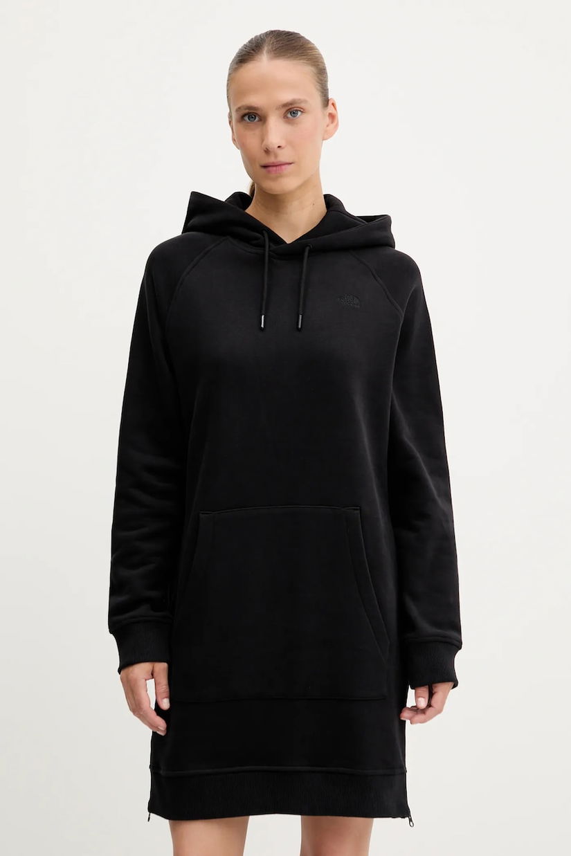 The North Face rochie din bumbac culoarea negru, mini, drept, NF0A8E48JK31
