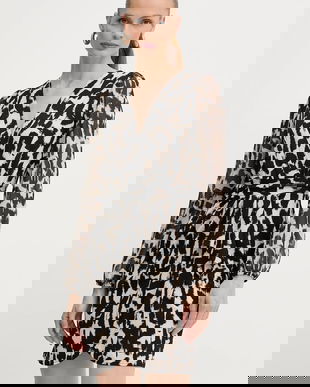 Morgan rochie culoarea maro, mini, evazați, RITA