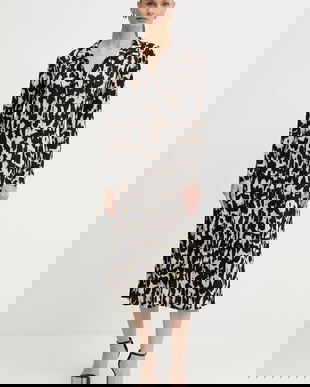 Morgan rochie culoarea negru, midi, evazați, RITALA