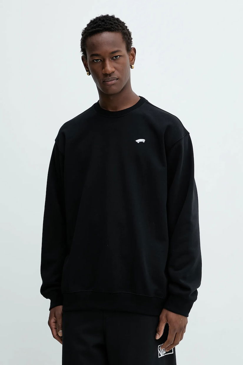 Vans hanorac de bumbac culoarea negru, uni, VN000P59BLK1