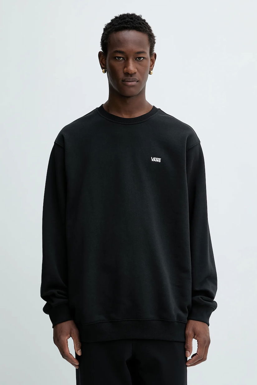 Vans hanorac de bumbac culoarea negru, uni, VN000P20BLK1