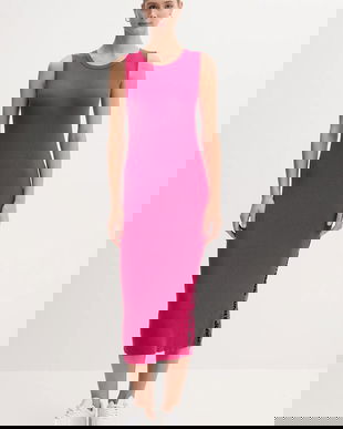 Dkny rochie culoarea roz, midi, mulată, DJ5R0752