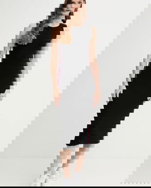 Dkny rochie culoarea negru, midi, mulată, DJ5R0752