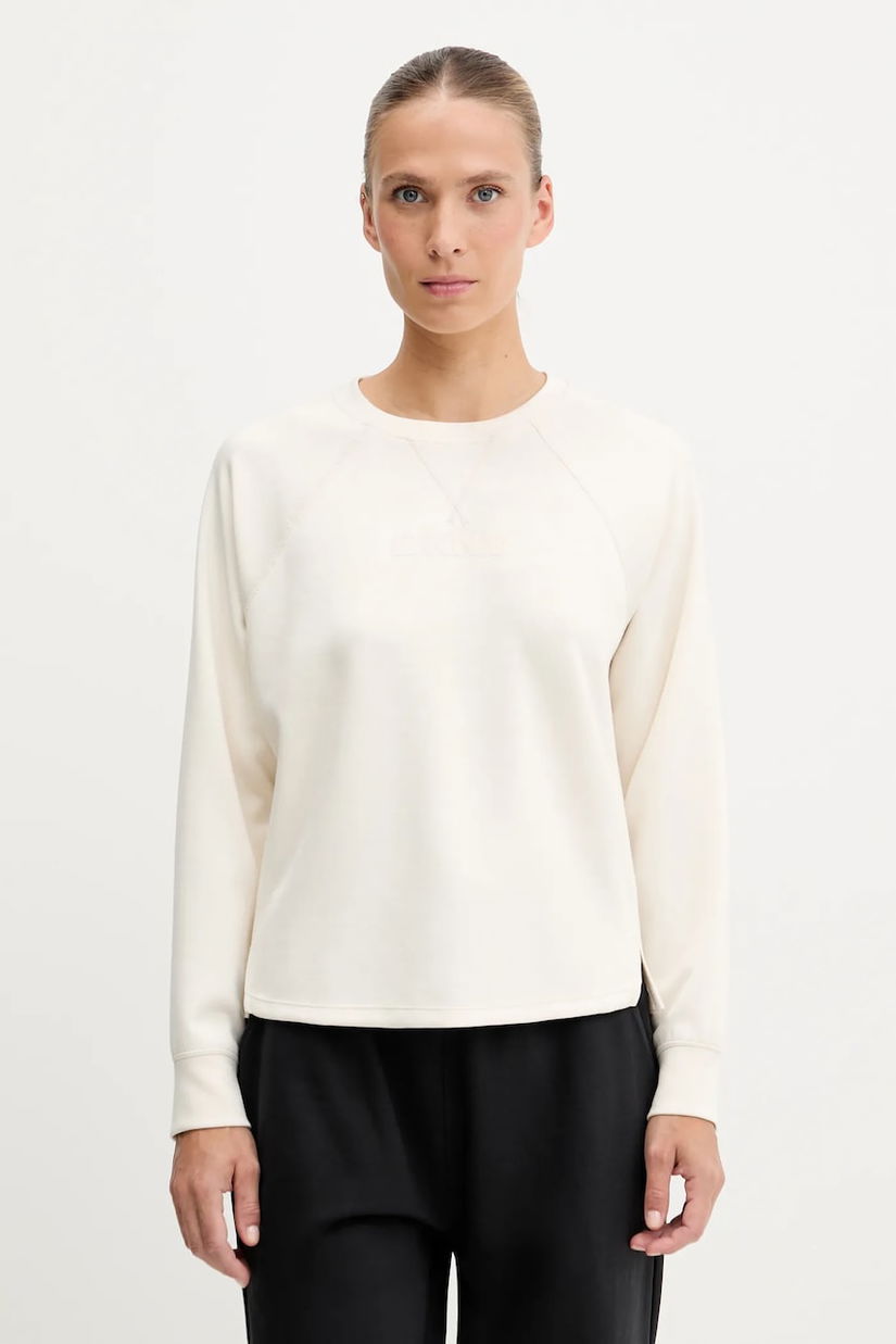 Dkny bluză culoarea bej, cu imprimeu, DP5T9976