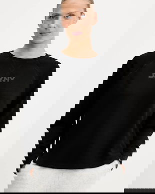 Dkny bluză culoarea negru, cu imprimeu, DP5T9976