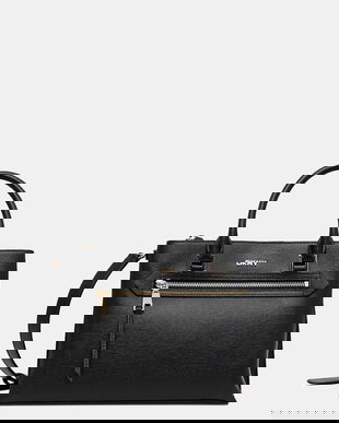 Dkny poșetă de piele culoarea negru, R52D3K46