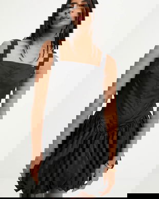 Answear.LAB rochie culoarea negru, mini, evazati