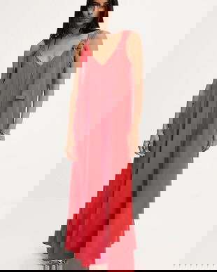 Answear.LAB rochie culoarea rosu, maxi, evazati