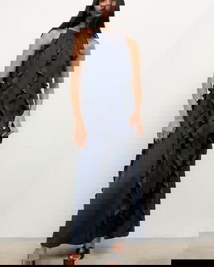 Answear.LAB rochie culoarea albastru marin, maxi, drept