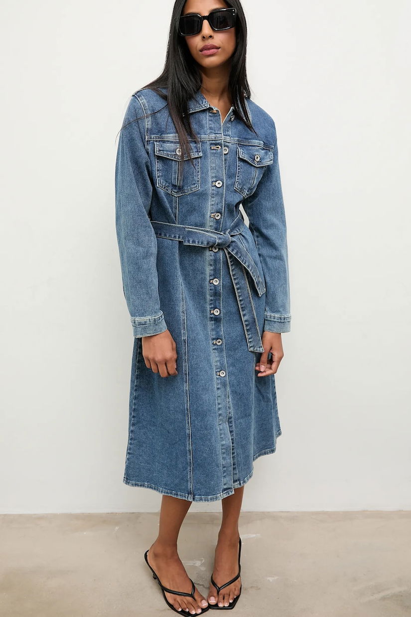 Answear.LAB rochie jeans mini, drept