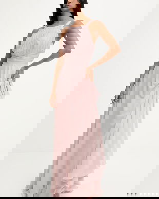 Answear.LAB rochie culoarea roz, maxi, evazati