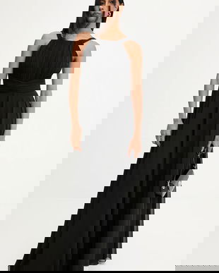 Answear.LAB rochie culoarea negru, maxi, evazati