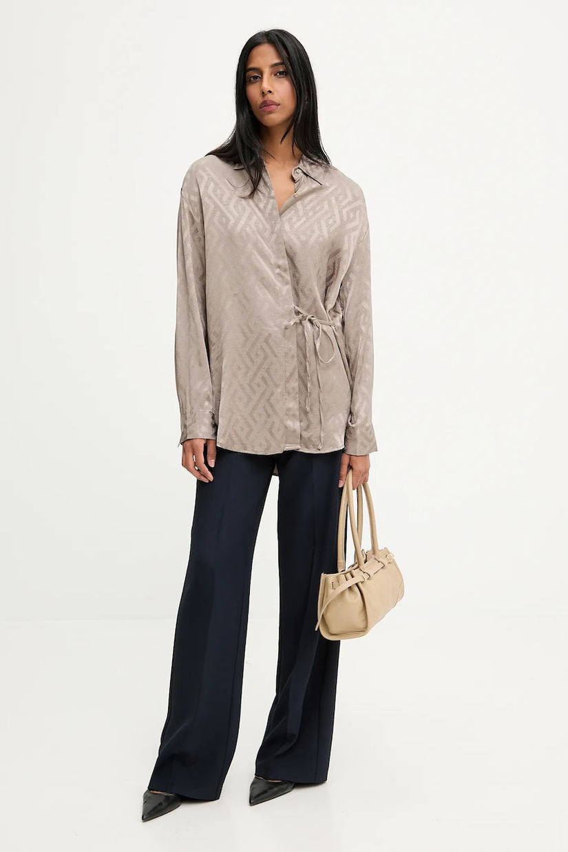 Answear.LAB camasa culoarea bej, cu guler clasic, relaxed