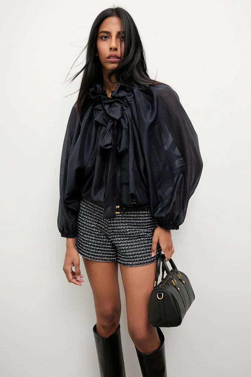 Answear.LAB bluza culoarea negru, neted