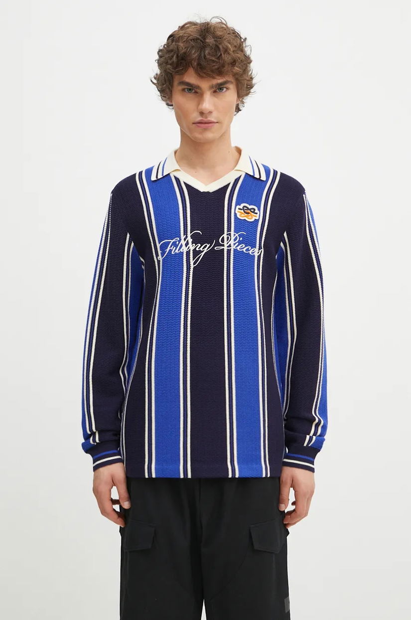 Filling Pieces pulover Knit Football Jersey bărbați, culoarea bleumarin, light, 91099041925
