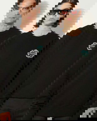 Filling Pieces hanorac de bumbac Gowtu culoarea negru, cu imprimeu, 74533921861