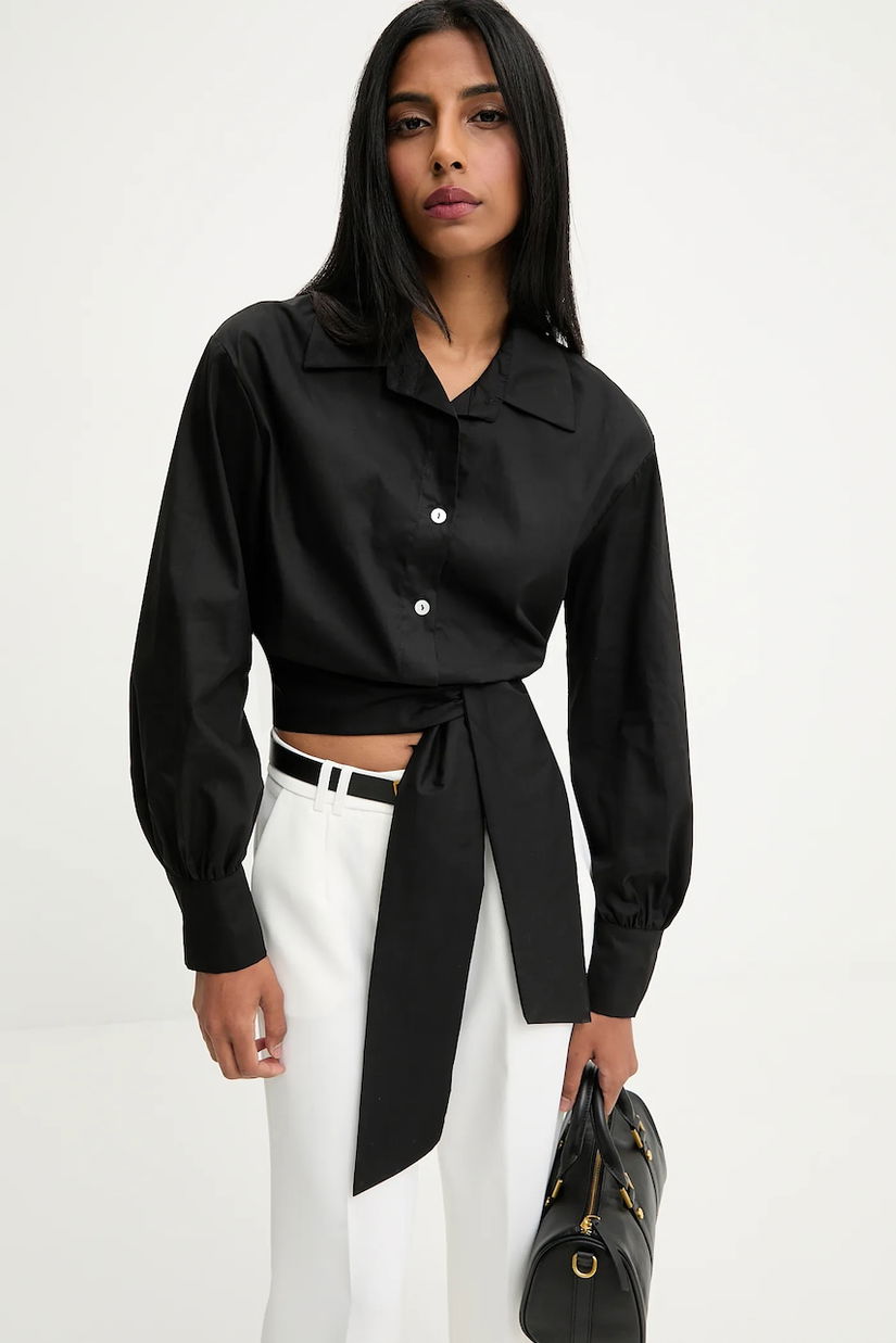 Answear.LAB camasa culoarea negru, cu guler clasic, relaxed