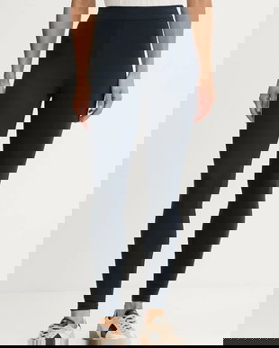 Weekend Max Mara colanți BASILIO culoarea bleumarin, cu imprimeu, 2525786061600