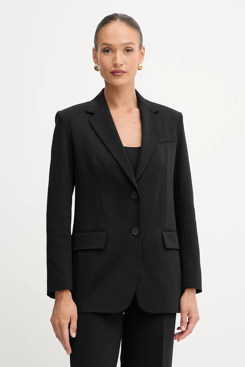 Weekend Max Mara sacou MESSINA culoarea negru, un singurrând de nasturi, uni, 2525916041600