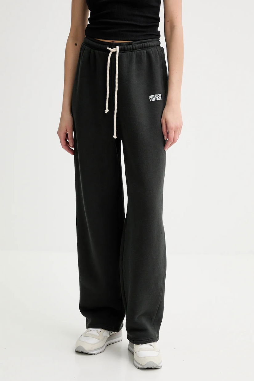 American Vintage pantaloni de trening culoarea negru, uni, IZU05AE25
