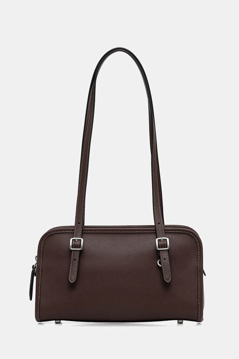 Coach poșetă de piele Glovetanned leather swing culoarea negru, CM565