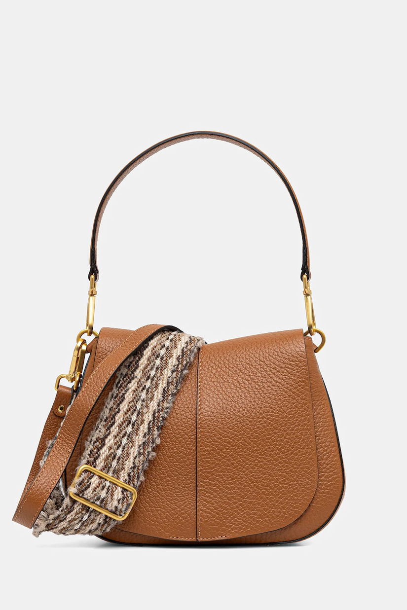 Gianni Chiarini poșetă de piele HELENA ROUND culoarea negru, BS 11086 TKL-NA