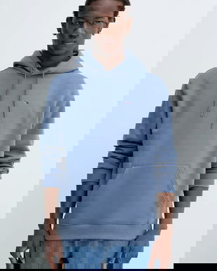 Tommy Jeans bluză culoarea bej, cu glugă, uni, DM0DM20742