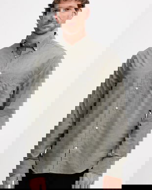 Gant camasa din bumbac culoarea roz, cu guler button-down, regular