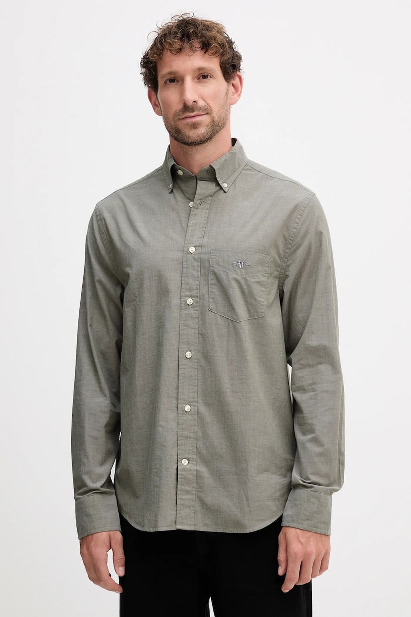 Gant camasa din bumbac culoarea roz, cu guler button-down, regular