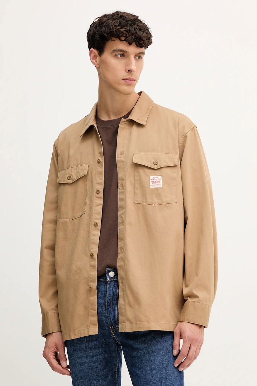 Levi's cămașă din bumbac culoarea maro, relaxed, 003O2
