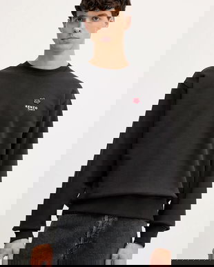 Kenzo hanorac de bumbac culoarea negru, cu imprimeu, FF65SW2604MC