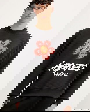 Kenzo hanorac de bumbac Kenzo x Futura culoarea negru, cu imprimeu, FF65SW2524MC