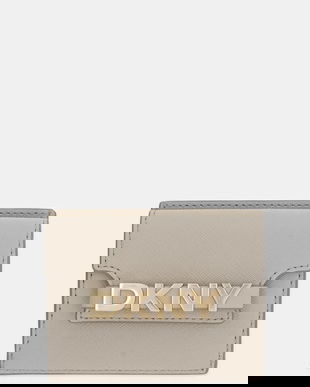 Dkny portofel de piele culoarea bej, R52ZKM22