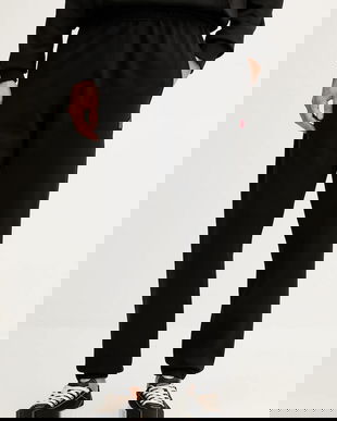 Kenzo pantaloni de trening din bumbac culoarea negru, uni, FE65PA8254MF