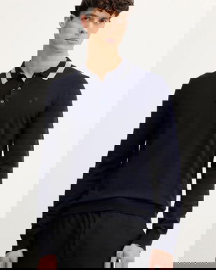 Trussardi pulover culoarea bleumarin, light, M0198000021N