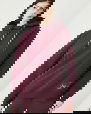 Medicine bluza culoarea bordo, cu glugă, cu imprimeu